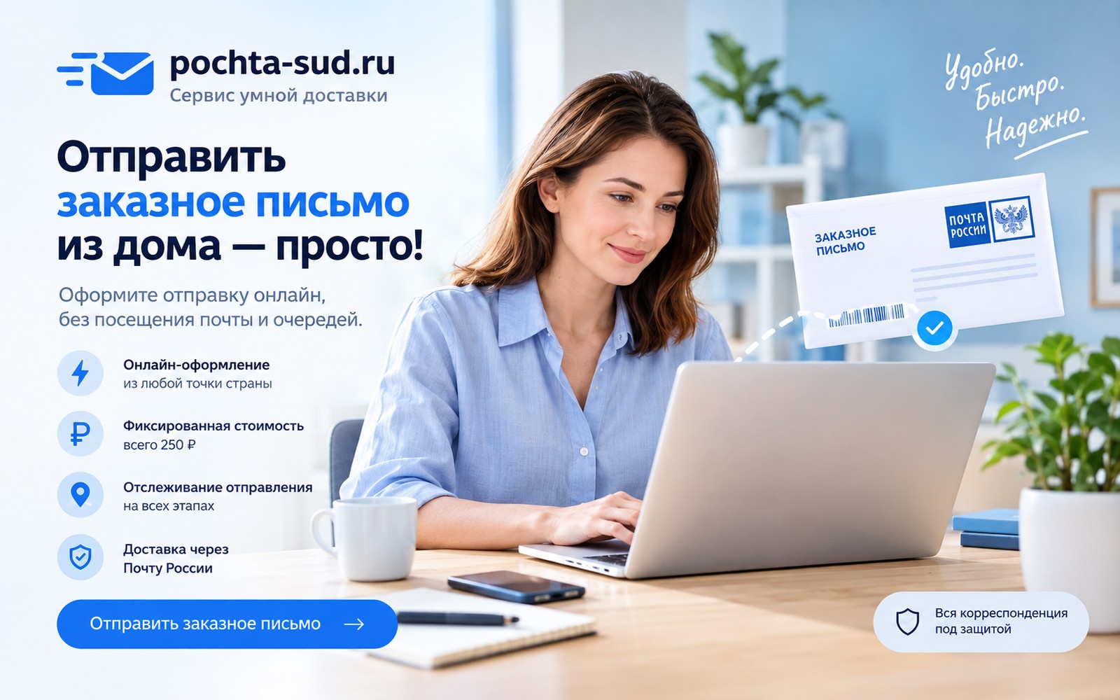 Отправить заказное письмо через Почту России